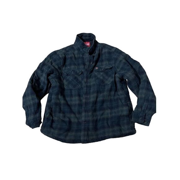 Coleman Sherpa Lined Flannel Button Up Shirt Men’s Size XL Blue / Gray Plaid - Picture 1 of 8